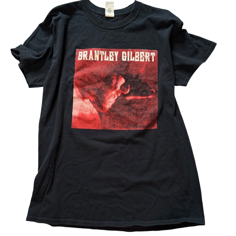 Brantley Gilbert T-Shirt Mens M Black The Devil Don't Sleep Tour 2017 Gildan